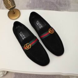 GUCCI Loafer Men's Dress shoes Velvet Black