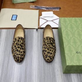GUCCI Loafer Men's Cow Leather Shoes Suit Shoes
