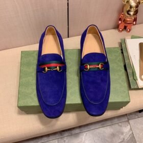 GUCCI  Men's Cow Leather Shoes Casual Shoes Suit Shoes  Velvet blue