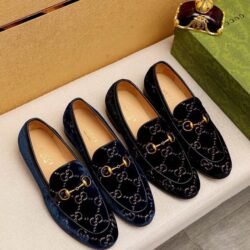 GUCCI Men's Cowhide Leather Shoes Suit Shoes Velvet