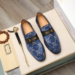 GUCCI Men's Cow Leather Shoes Suit Shoes Casual Shoes blue black