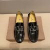 LOUIS VUITTON Men Loafer Cowhide Leather Suit Shoes Casual shoes