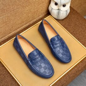 LOUIS VUITTON Men Loafer Cowhide Leather Suit Shoes 3 color