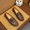 LOUIS VUITTON Men Loafer Cowhide Leather Suit Shoes 3 color