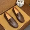 LOUIS VUITTON Men Loafer Cowhide Leather Suit Shoes 3 color