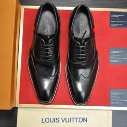 LOUIS VUITTON Men Cowhide Leather Shoes Suit Shoes