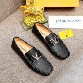 LOUIS VUITTON Men Loafer Cowhide Leather Suit Shoes Casual shoes