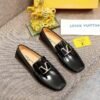 LOUIS VUITTON Men Loafer Cowhide Leather Suit Shoes