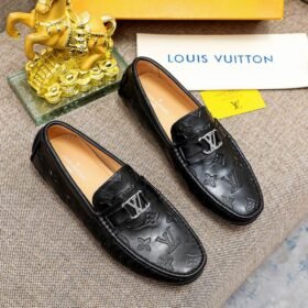 LOUIS VUITTON Men Loafer Cowhide Leather Suit Shoes Casual shoes