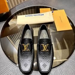 LOUIS VUITTON Men Loafer Cowhide Leather Suit Shoes Casual shoes
