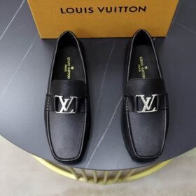 LOUIS VUITTON Men Loafer Cowhide Leather Suit Shoes Casual shoes