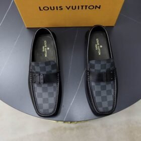 LOUIS VUITTON Men Loafer Cowhide Leather Suit Shoes Casual shoes