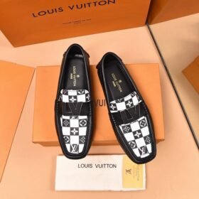 LOUIS VUITTON Men Cowhide Leather Suit Shoes 2 color