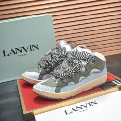 Lanvin Sneaker Leather Sneakers Women's Men's Shoes gray