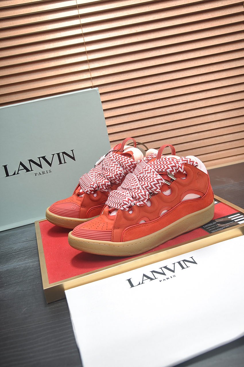 Lanvin Sneaker Leather Sneakers Women's Men's Shoes Red