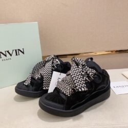 Lanvin Sneaker Leather Sneakers Women's Men's Shoes Black