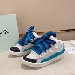 Lanvin Sneaker Leather Sneakers Women's Men's Shoes white blue