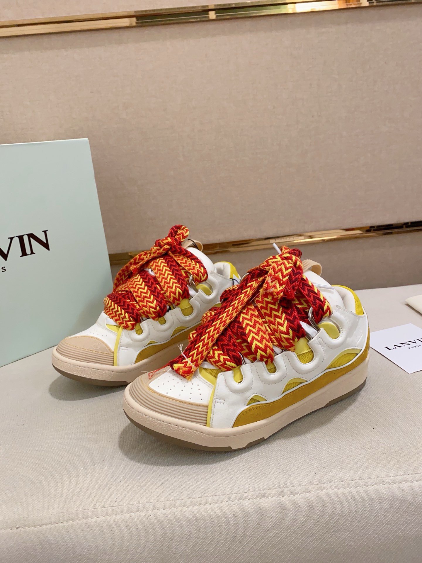 Lanvin Sneaker Leather Sneakers Women's Men's Shoes Yellow