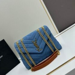 YSL SAINT LAURENT Niki Chain Strap Bag denim shoulder bag