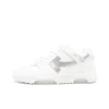 OFF-WHITE Out Of Leather Sneakers Men's Shoes White Silver
