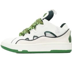 Lanvin Curb Sneaker Leather Sneakers Women's Men's Shoes White Green