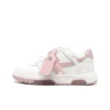 OFF-WHITE Out Of Leather Sneakers Women's Men's Shoes Light Pink White