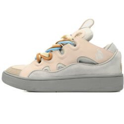 Lanvin Curb Sneaker Leather Sneakers Women's Men's Shoes Gray