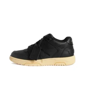 OFF-WHITE Out Of Leather Sneakers Men's Shoes Black