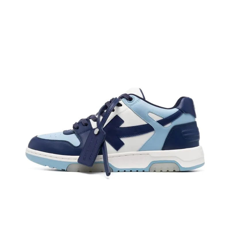 OFF-WHITE Out Of Leather Sneakers Men's Shoes Double Blue