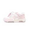 OFF-WHITE Out Of Leather Sneakers Women's Men's Shoes Pink White
