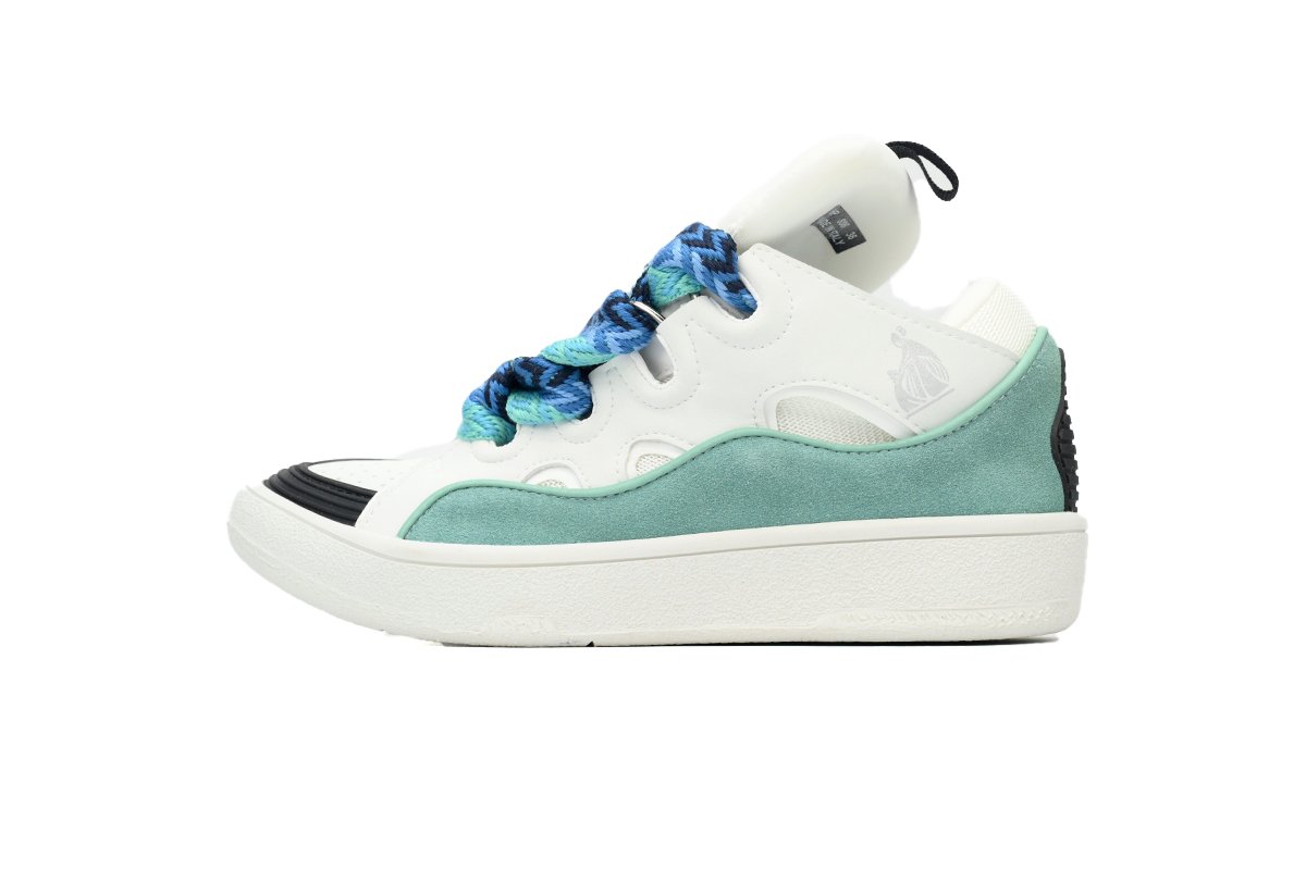 Lanvin Curb Sneaker Leather Sneakers Women's Men's Shoes White Blue